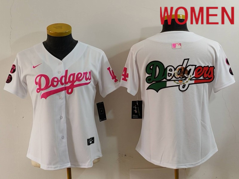Women Los Angeles Dodgers Blank White joint name 2024 Nike MLB Jersey style 5